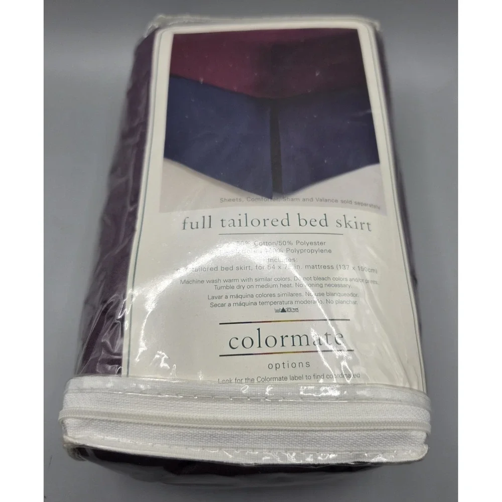 Vintage Sears Colormate Full Bed Skirt Plum Purple 14